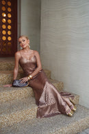 Vestido com Paete - Bronze