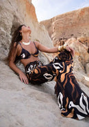 Calça Flare com Cordão - Safari Black