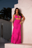 Saia Longa Rendado - Pink