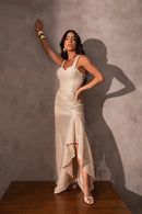 Vestido Rendado com Fenda - Clóe