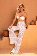 Calça Elisa Flare - Branco Rendado