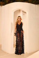 Vestido Decote Renda Sun - Black
