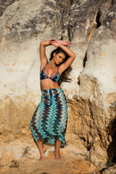 SAIA LONGA COM CORDÃO - TURQUESA