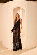 Vestido Decote Renda Sun - Black
