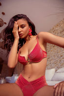 BIQUINI ARO COM ELO GOLD - VERMELHO LUREX