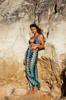 SAIA LONGA COM CORDÃO - TURQUESA