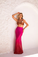 Saia Mirales - Marrom e Pink