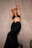 Saia Midi Franzida Sol - Black