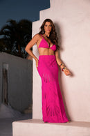 Saia Longa Rendado - Pink