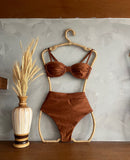 BIQUÍNI MEIA TAÇA - HOTPANTS MARROM