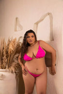 BIQUINI CORTININHA RENDA VAZADA - PINK