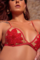 BIQUINI PEDRARIA - VERMELHO LUREX