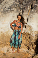 SAIA LONGA COM CORDÃO - TURQUESA