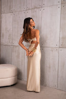 Saia Frazida Lateral com Fenda - Gold