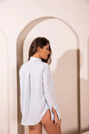 CAMISA COM BOTOES PRATA - AZURE