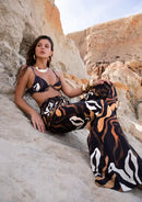 Calça Flare com Cordão - Safari Black