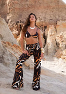 Calça Flare com Cordão - Safari Black