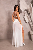 Saia Linia com Fenda - Peróla White