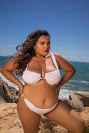 BIQUINI ARO COM ARGOLA - BRANCO COM FIO GOLD