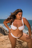 BIQUINI ARO COM ARGOLA - BRANCO COM FIO GOLD