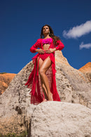 SAIDA MANGA BUFANTE - MAGENTA